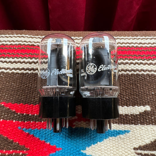 NOS Vintage General Electric 6L6GC Pair Amplifier Power Tubes Duet 6L6 Made in USA GE #185