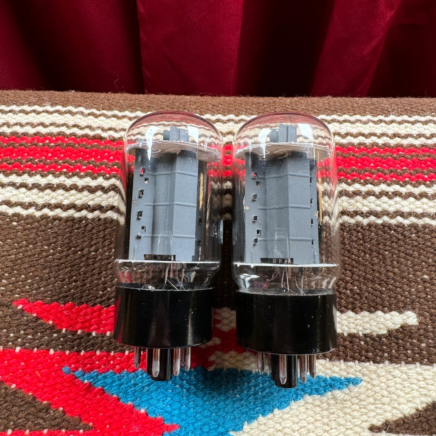 NOS Vintage General Electric 6L6GC Pair Amplifier Power Tubes Duet 6L6 Made in USA GE #185