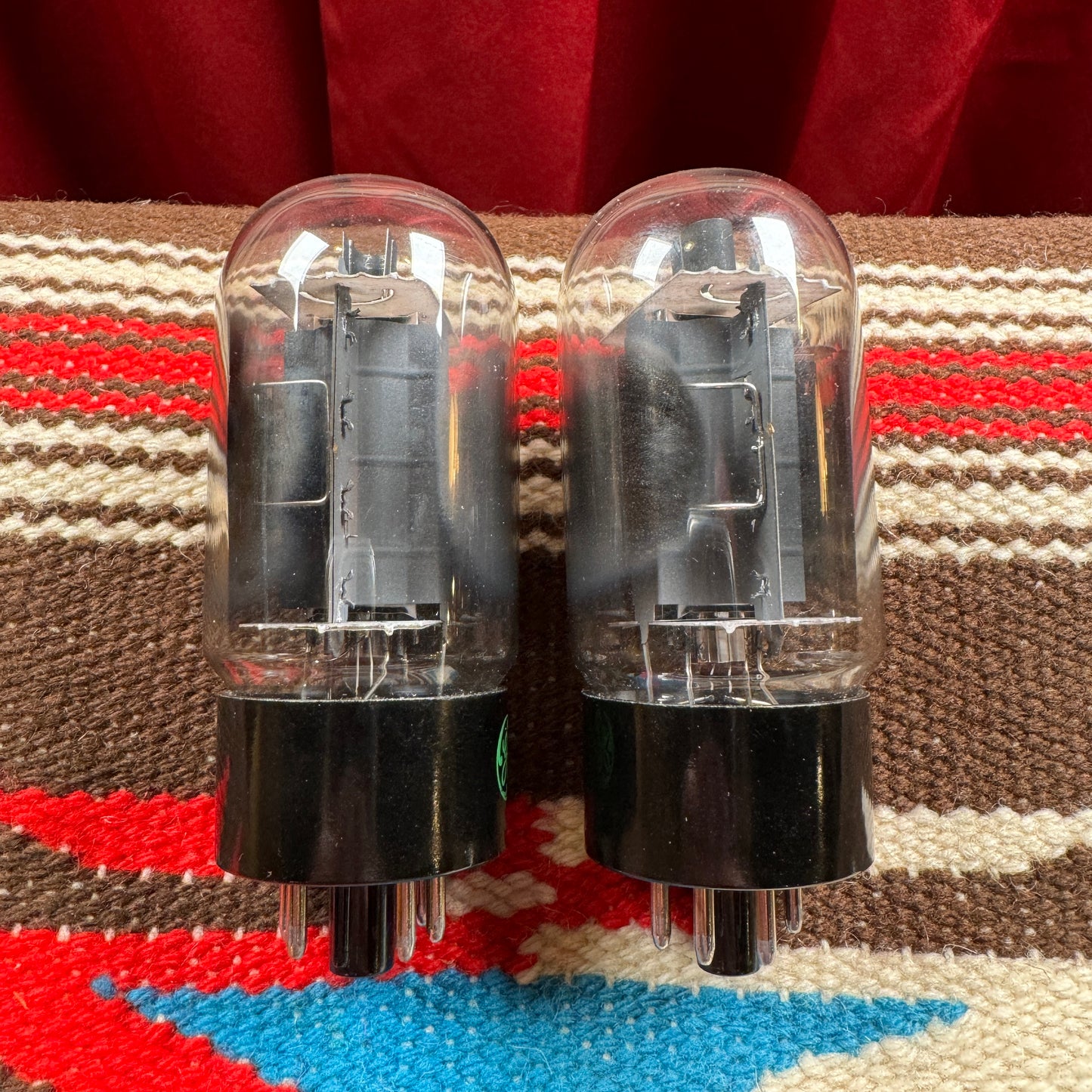 NOS Vintage General Electric 6L6GC Pair Amplifier Power Tubes Duet 6L6 Made in USA GE #188