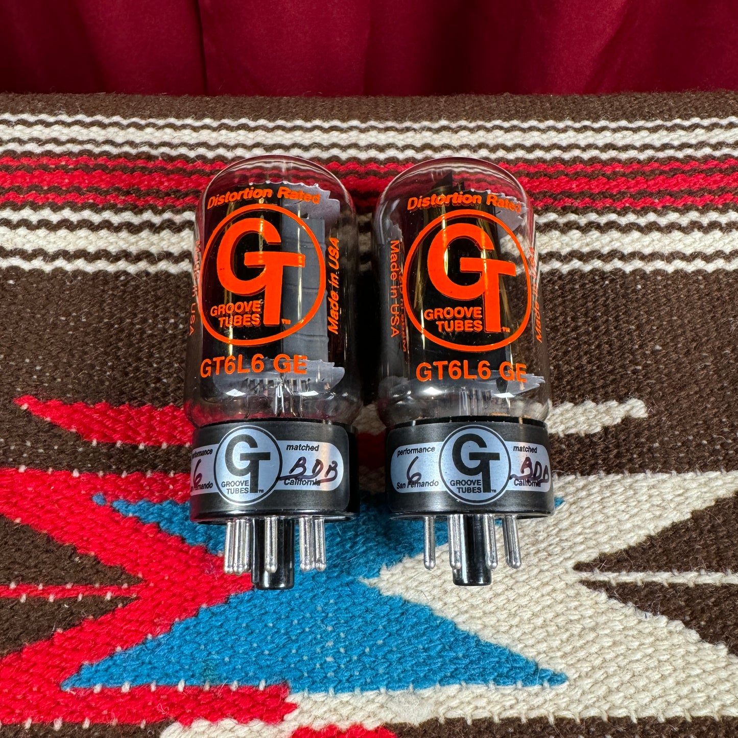 Groove Tubes GT6L6-GE Pair Amplifier Power Tubes Duet 6L6 #184