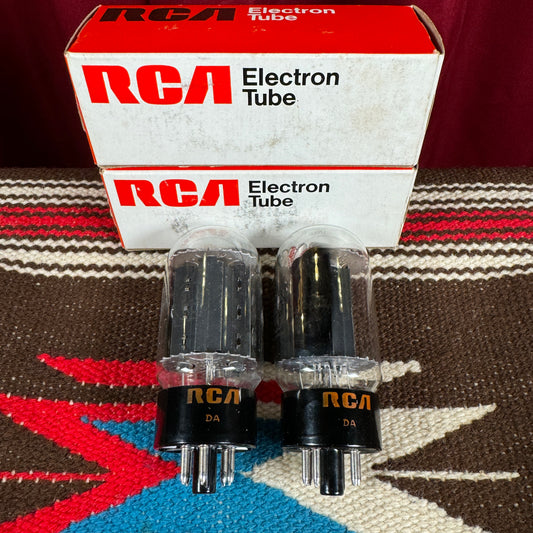 Vintage NOS RCA 6L6GC Amplifier Power Tubes Duet Black Plate Pair 6L6 #186