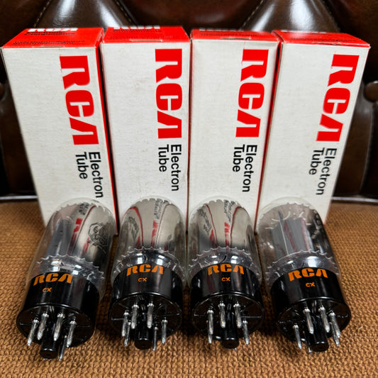 Vintage NOS RCA 6L6GC Amplifier Power Tubes Quartet Black Plate Quad 6L6 #183