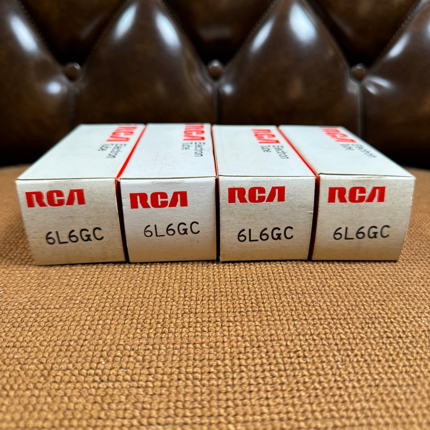 Vintage NOS RCA 6L6GC Amplifier Power Tubes Quartet Black Plate Quad 6L6 #183