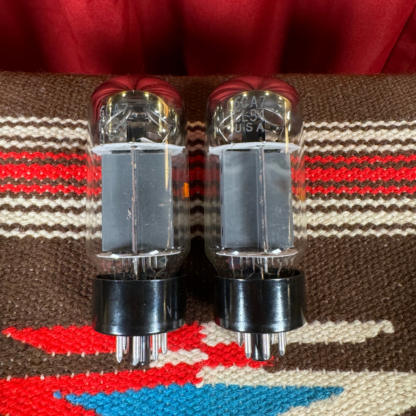 Vintage RCA 6CA7 / EL34 Amplifier Power Tubes Duet Pair #190