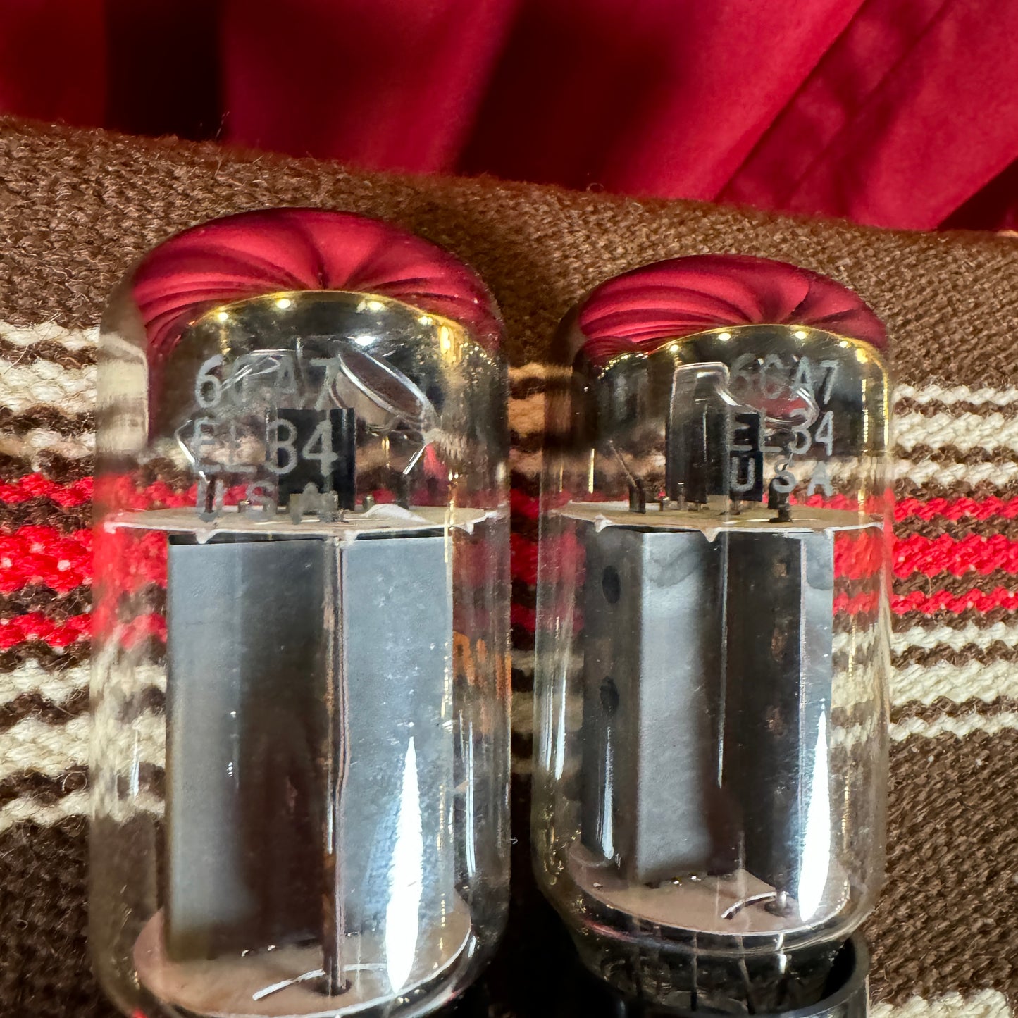 Vintage RCA 6CA7 / EL34 Amplifier Power Tubes Duet Pair #190