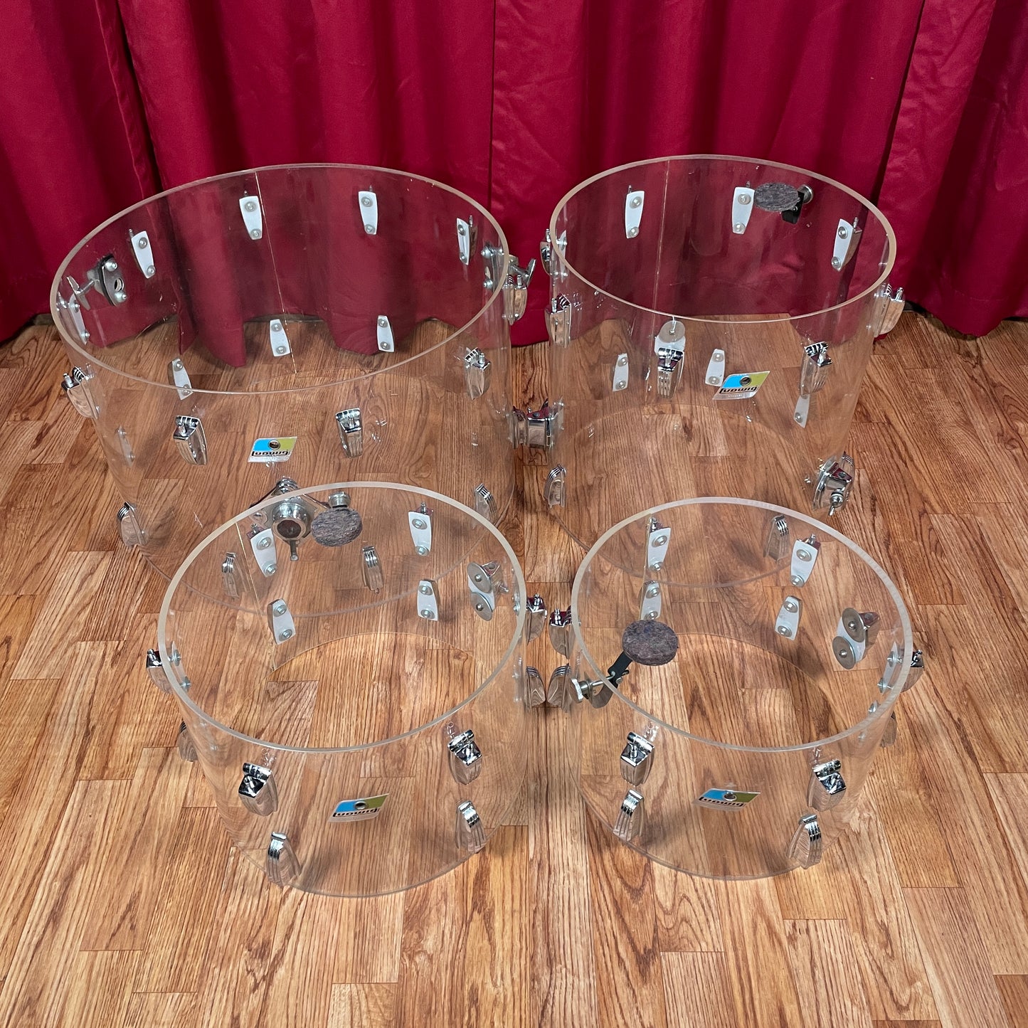 1970s Ludwig Clear Vistalite Drum Set 22/13/14/16