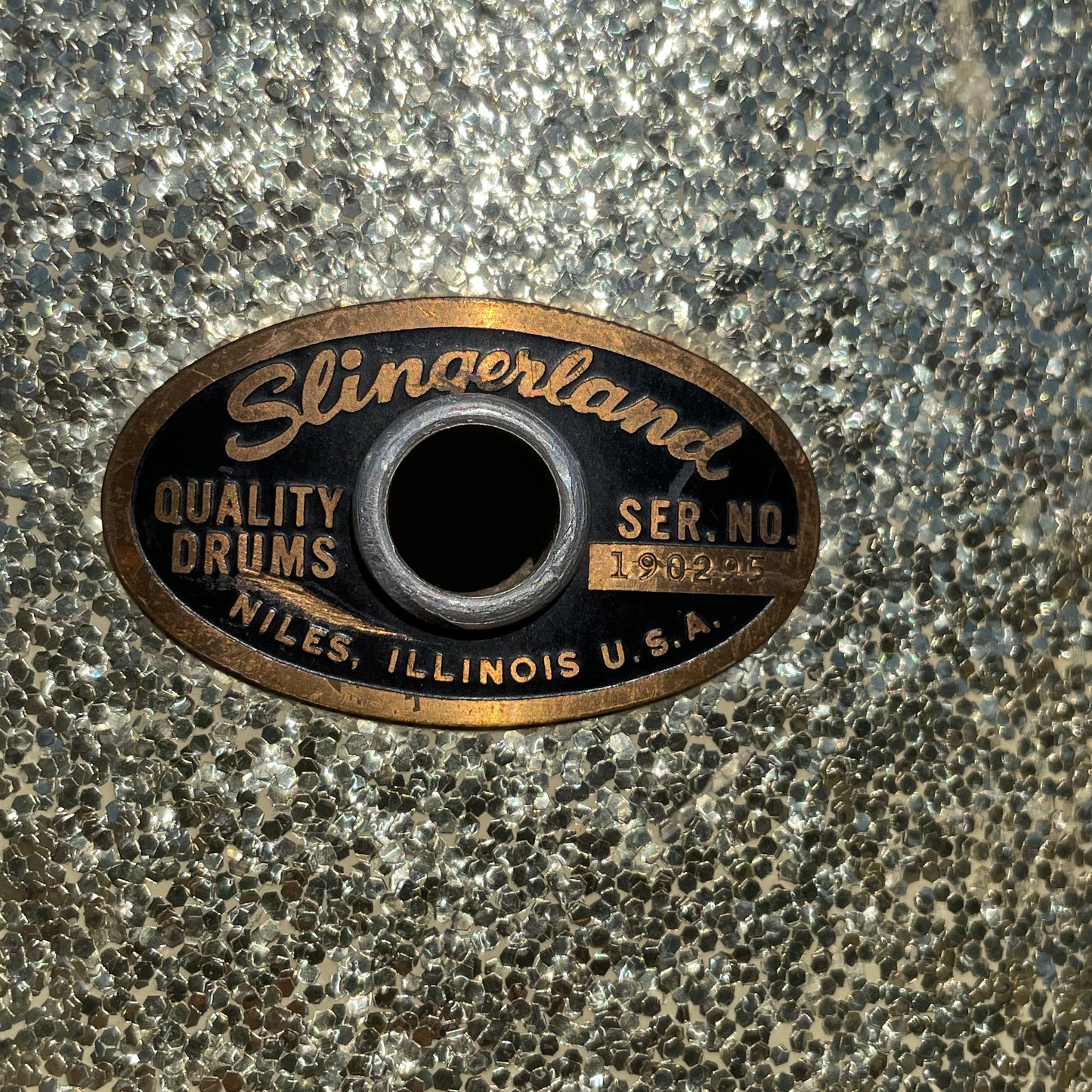 1960s Slingerland 9x13 Tom Drum Single Silver Sparkle