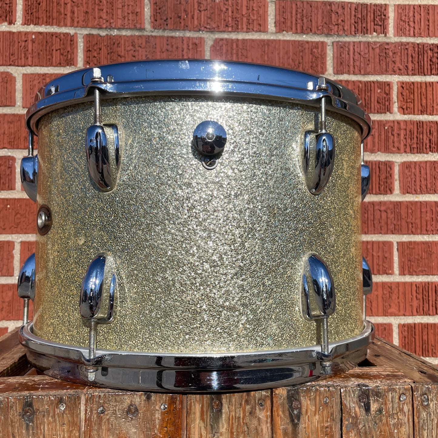 1960s Slingerland 9x13 Tom Drum Single Silver Sparkle