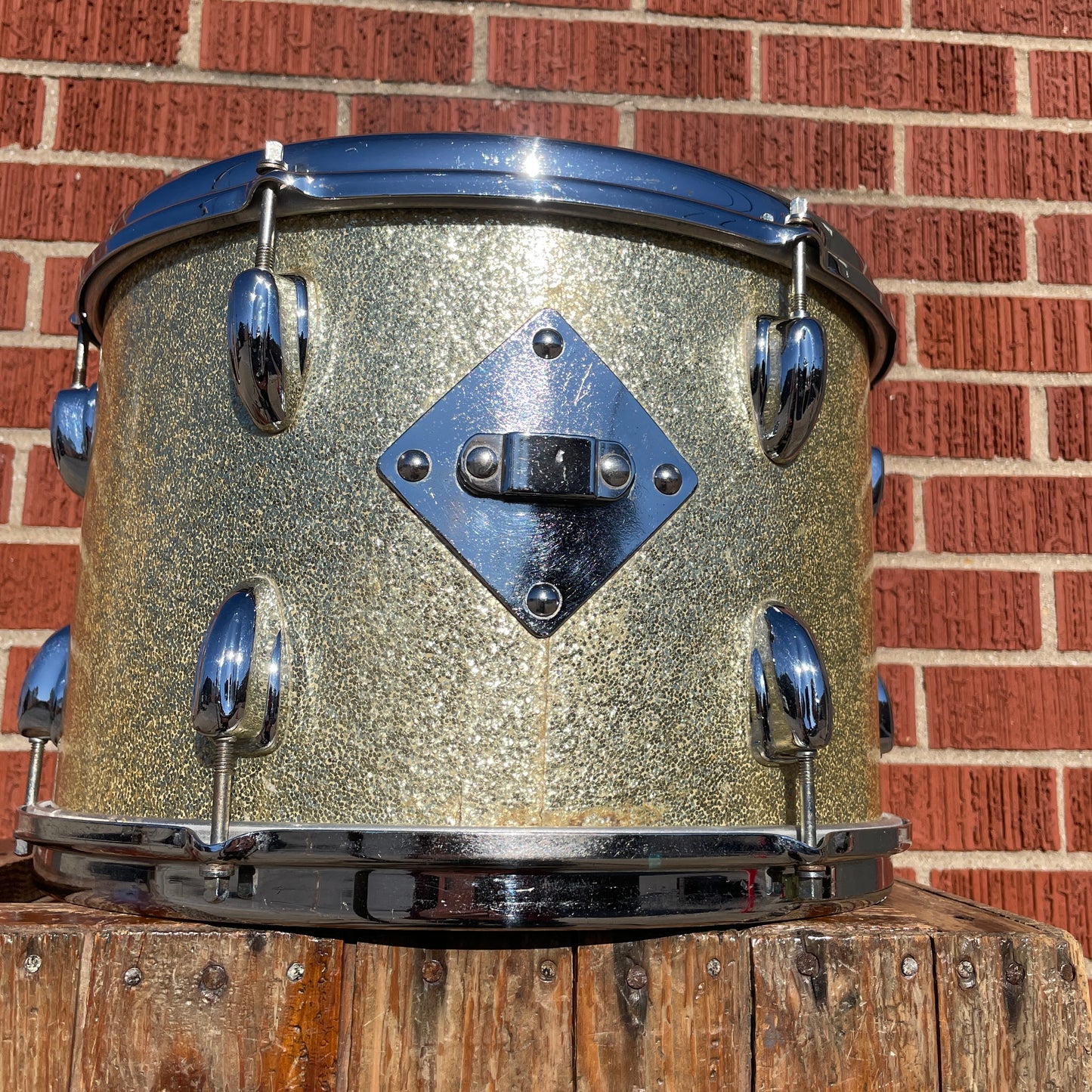 1960s Slingerland 9x13 Tom Drum Single Silver Sparkle