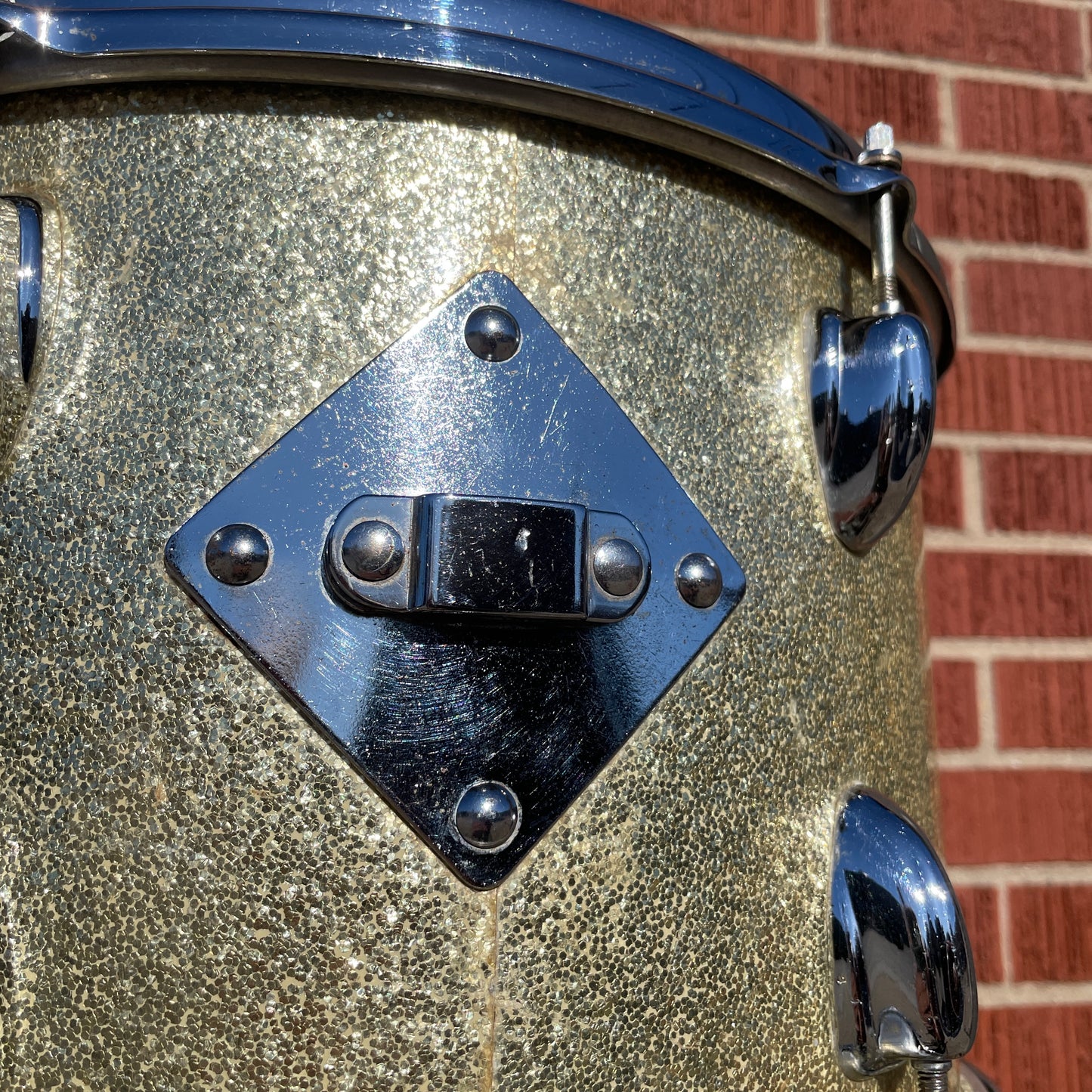 1960s Slingerland 9x13 Tom Drum Single Silver Sparkle