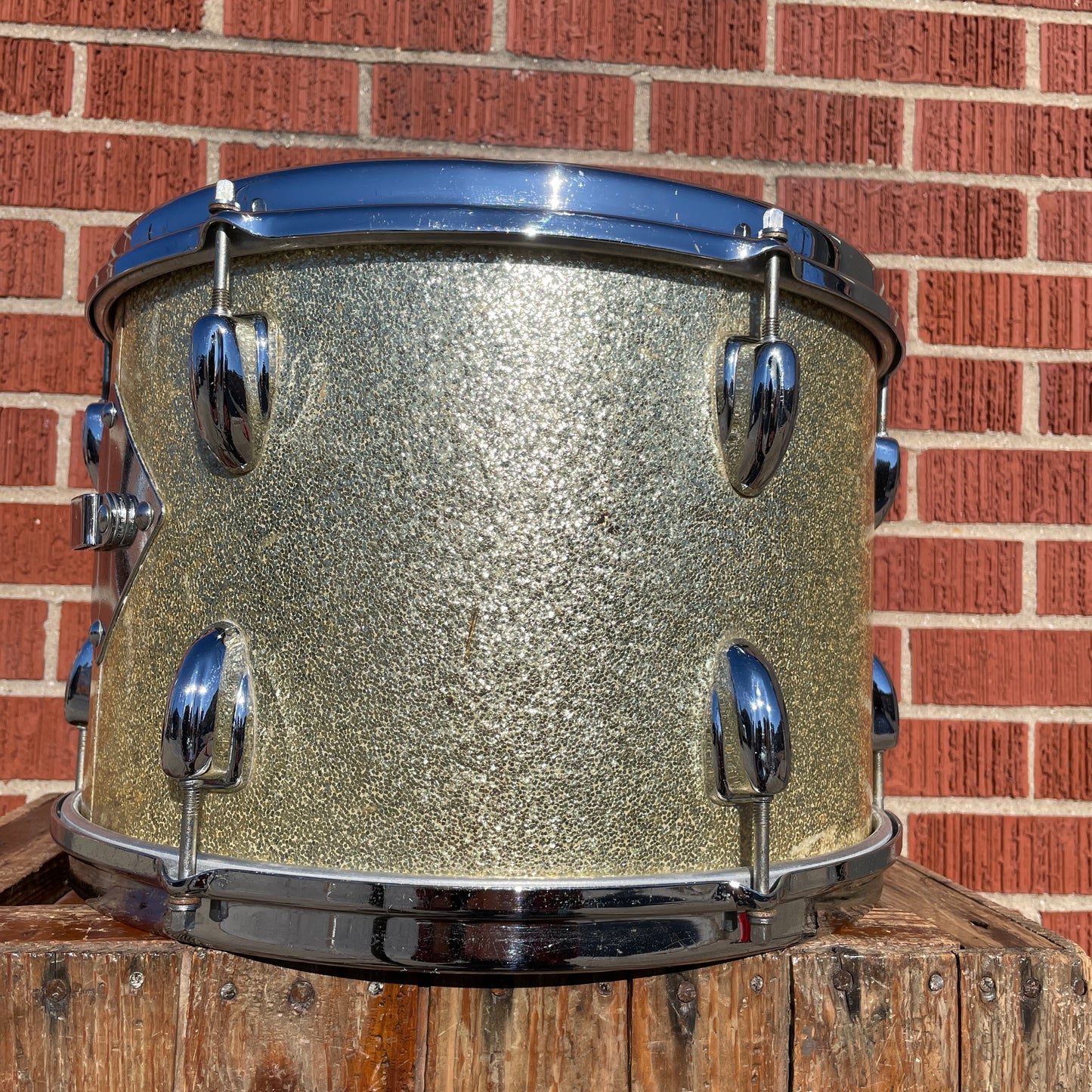 1960s Slingerland 9x13 Tom Drum Single Silver Sparkle