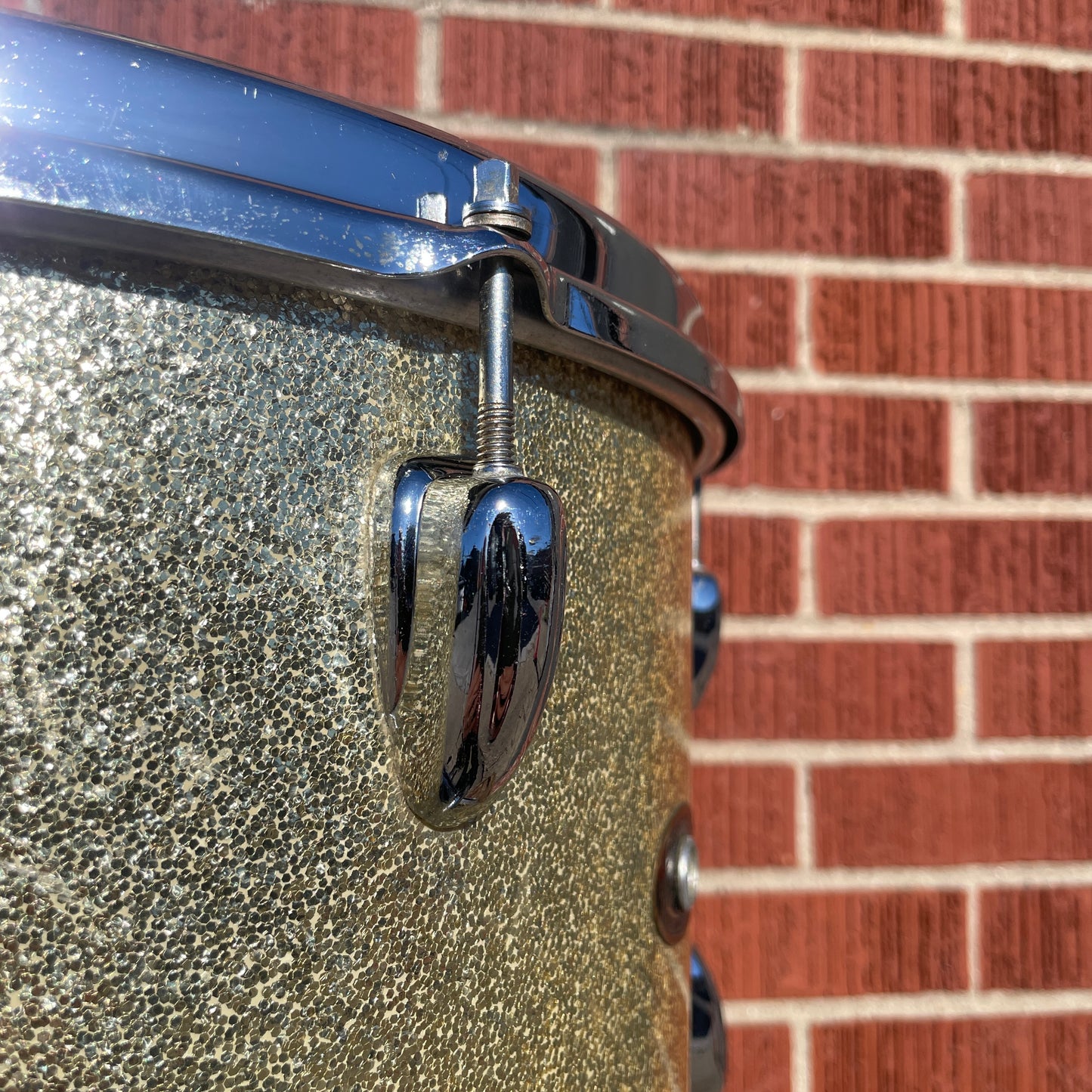 1960s Slingerland 9x13 Tom Drum Single Silver Sparkle