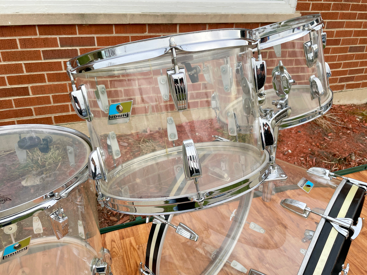 1970s Ludwig Clear Vistalite Drum Set 22/13/14/16