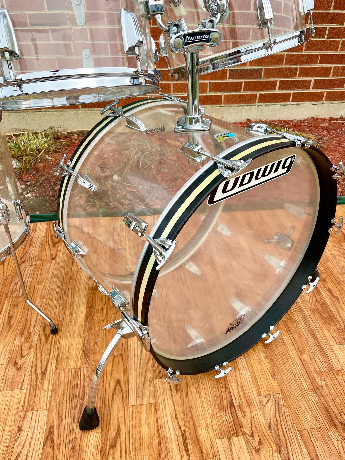 1970s Ludwig Clear Vistalite Drum Set 22/13/14/16