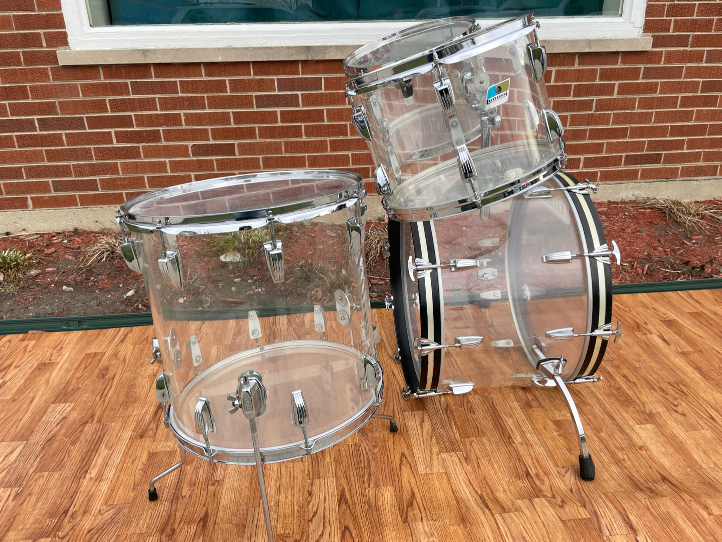 1970s Ludwig Clear Vistalite Drum Set 22/13/14/16