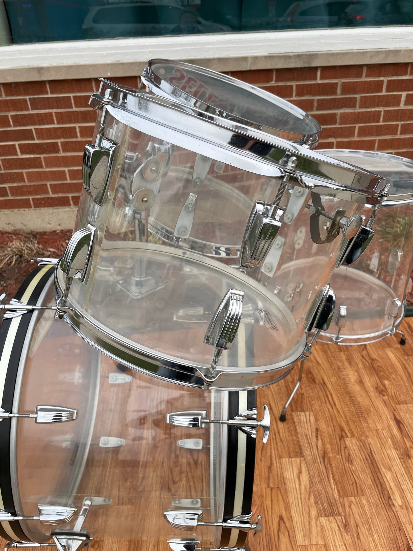 1970s Ludwig Clear Vistalite Drum Set 22/13/14/16