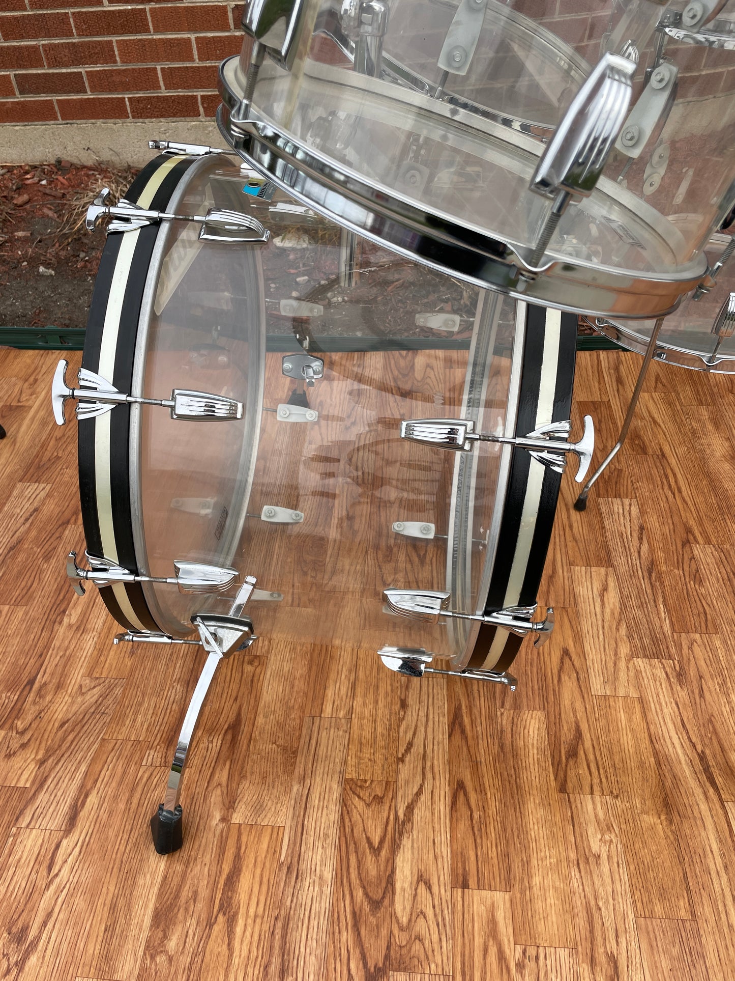 1970s Ludwig Clear Vistalite Drum Set 22/13/14/16