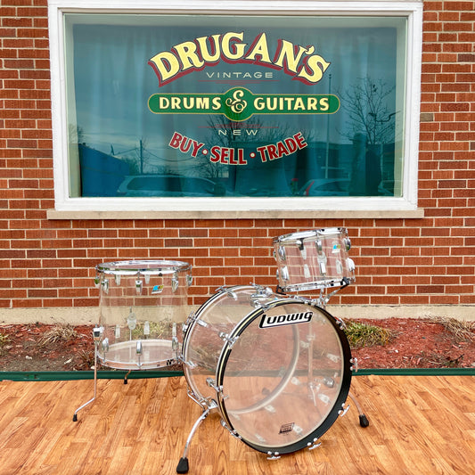 1970s Ludwig Clear Vistalite Drum Set 22/13/16