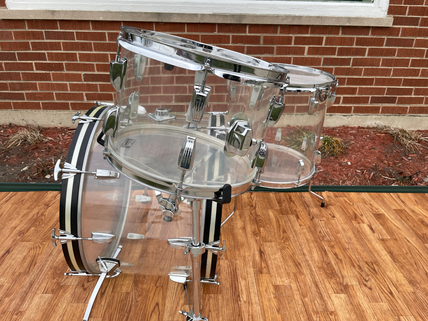 1970s Ludwig Clear Vistalite Drum Set 22/13/16