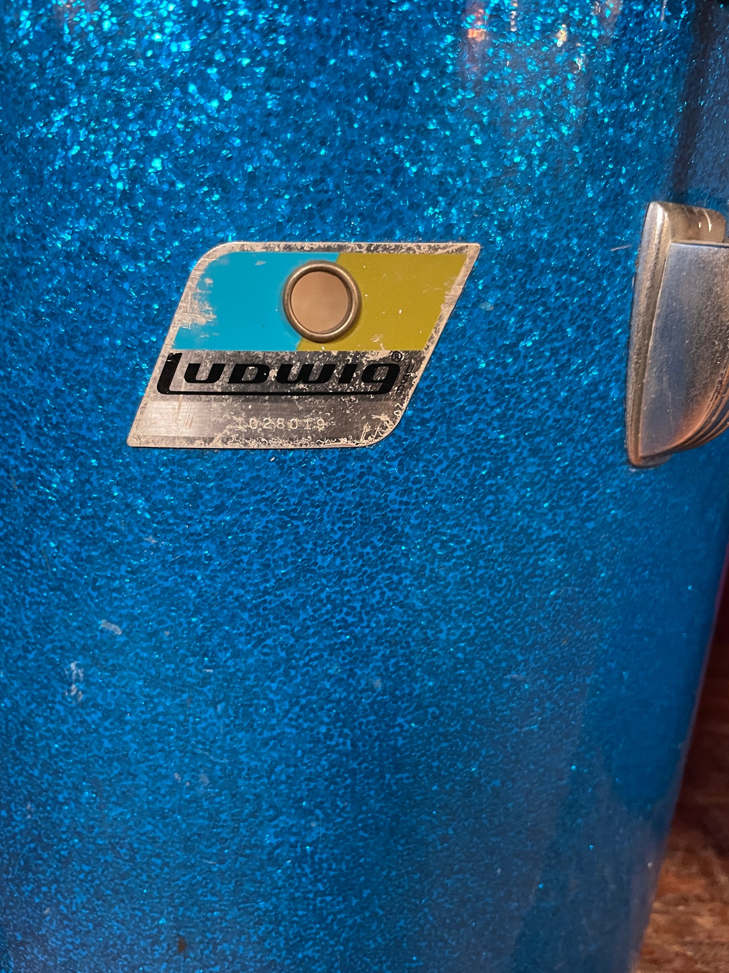 1970s Ludwig 12" Tenor Conga Drum Pair Blue Sparkle