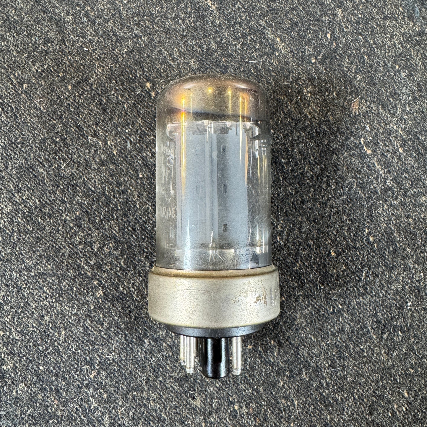 Vintage 1957 Mullard Amperex Metal Base GZ34 / 5AR4 Rectifier Tube DD Getter Valve #205