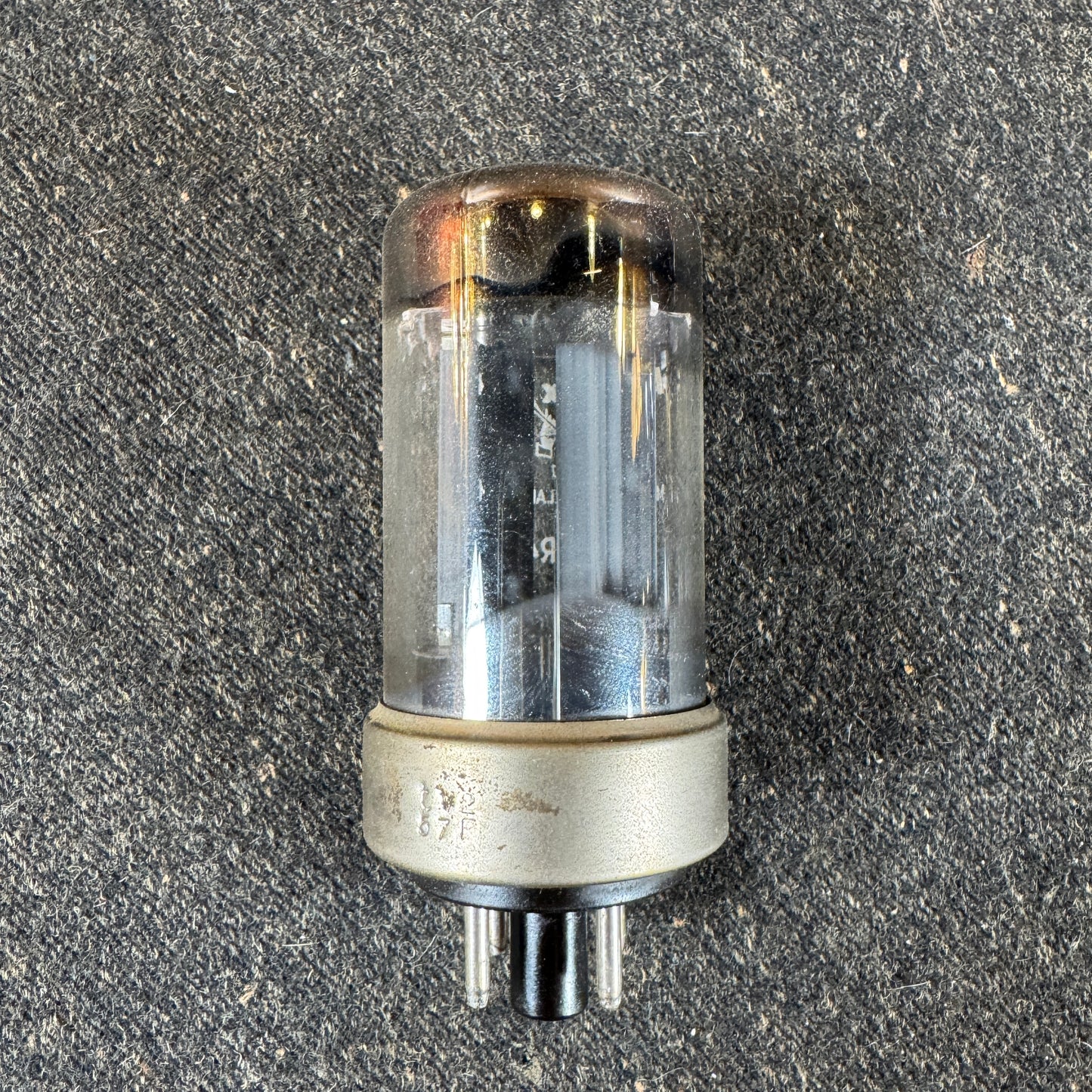 Vintage 1957 Mullard Amperex Metal Base GZ34 / 5AR4 Rectifier Tube DD Getter Valve #205