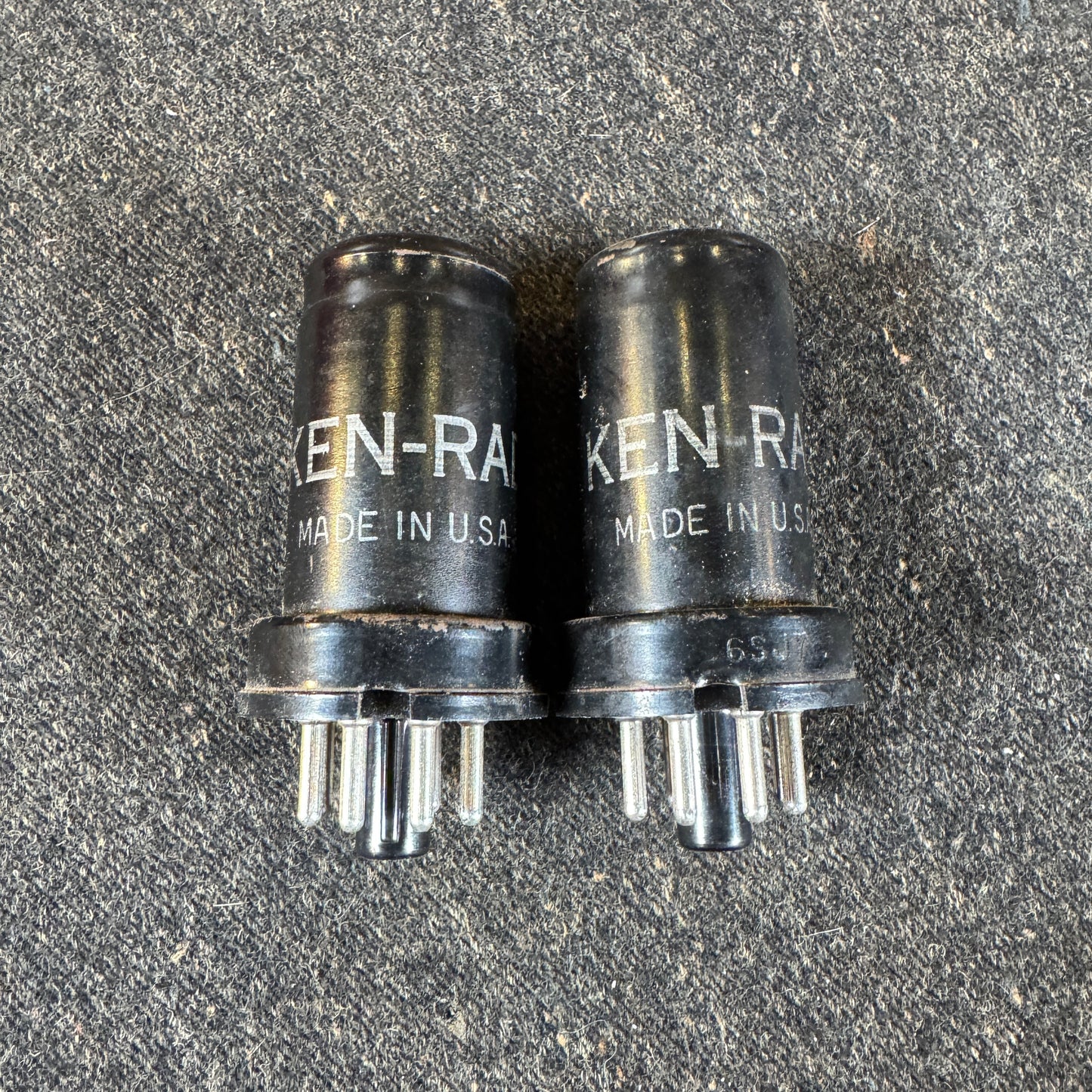 Vintage 1940s Ken-Rad 6SJ7 Preamp Tube Pair Valve #197