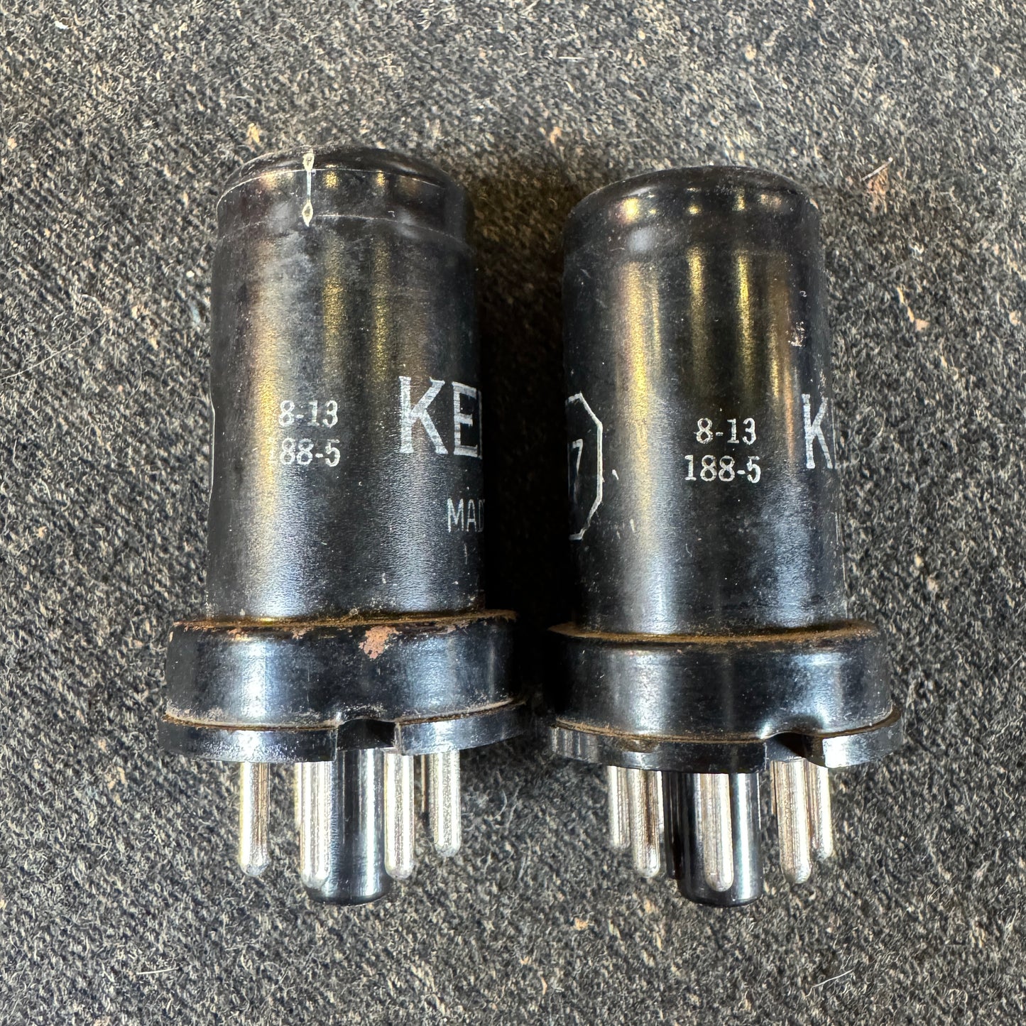 Vintage 1940s Ken-Rad 6SJ7 Preamp Tube Pair Valve #197