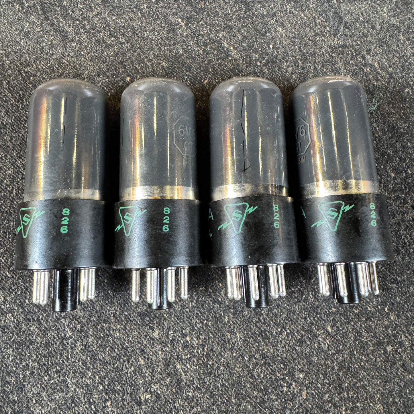 Vintage 1940s Sylvania 6V6GT Set of 4 Amplifier Power Tubes Quad Quartet #194