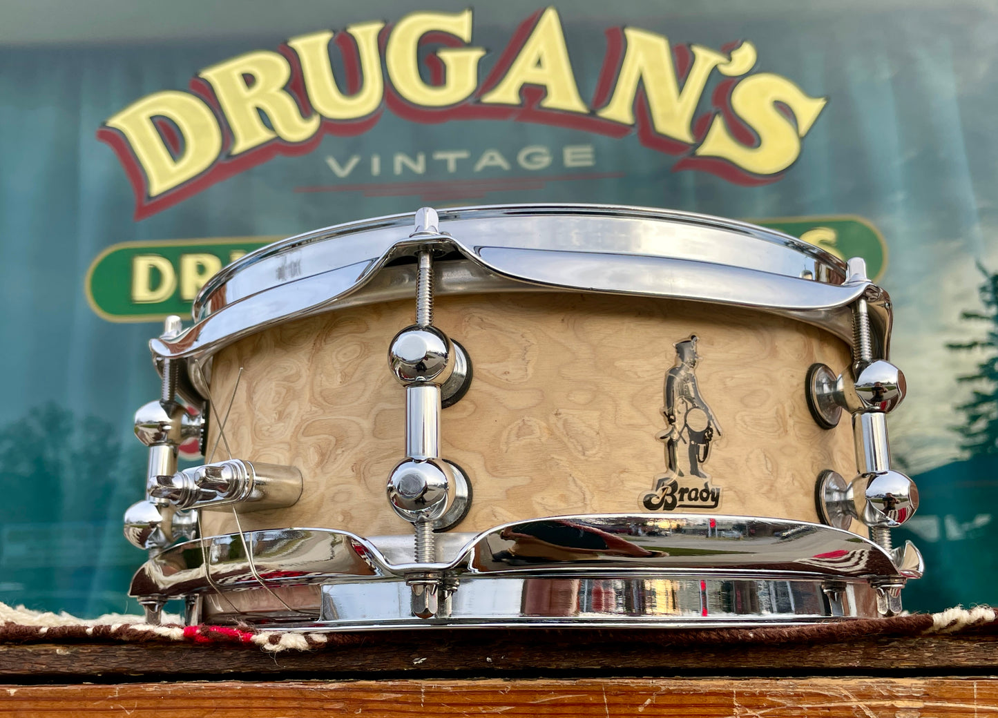 2002 Brady 4.5x10 Jarrah Ply Snare Drum Banksia Satin Finish JP-0500