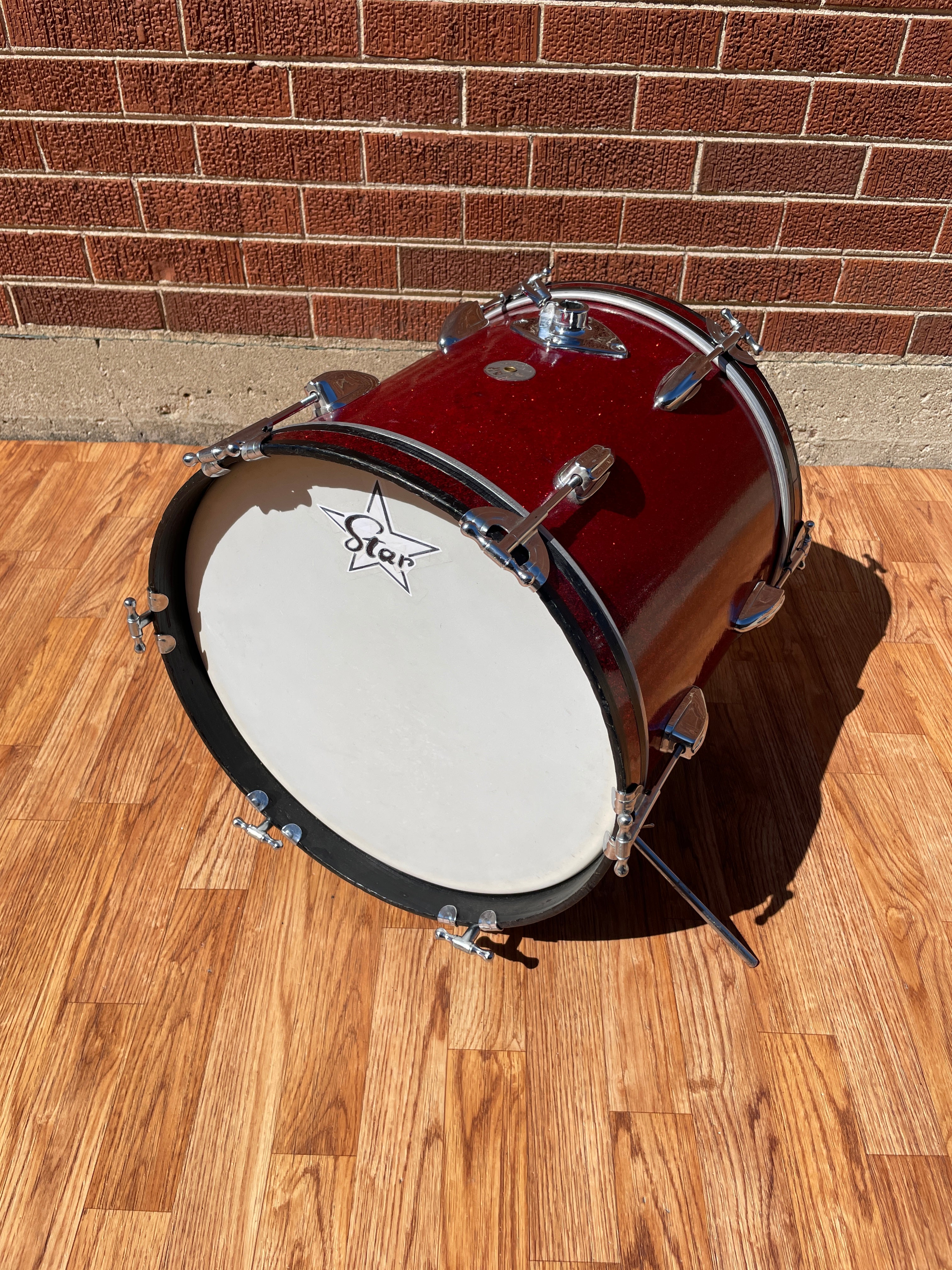 1960s Star 14x16 Bass Drum Red Sparkle MIJ Pre-Tama