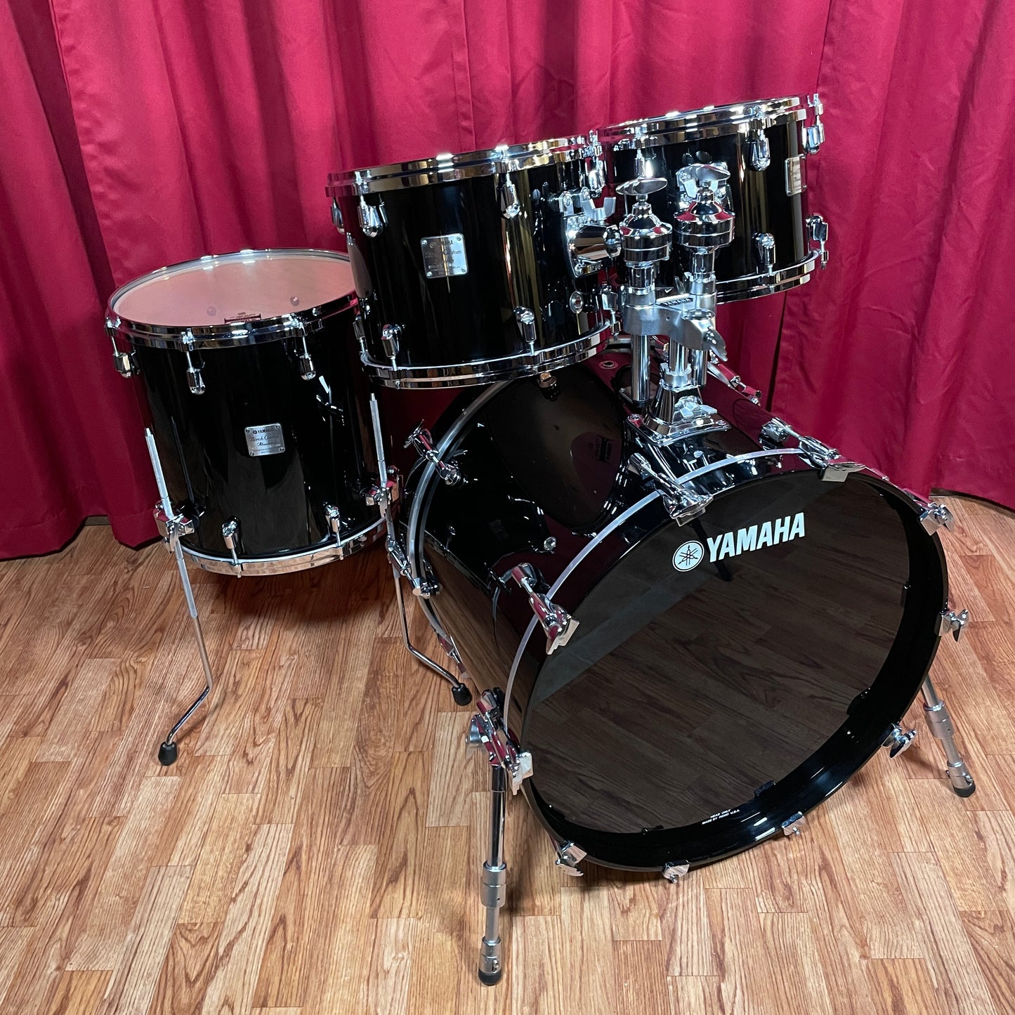 2003 Yamaha Birch Custom Absolute Nouveau Drum Set Piano Black MIJ 22/10/12/14