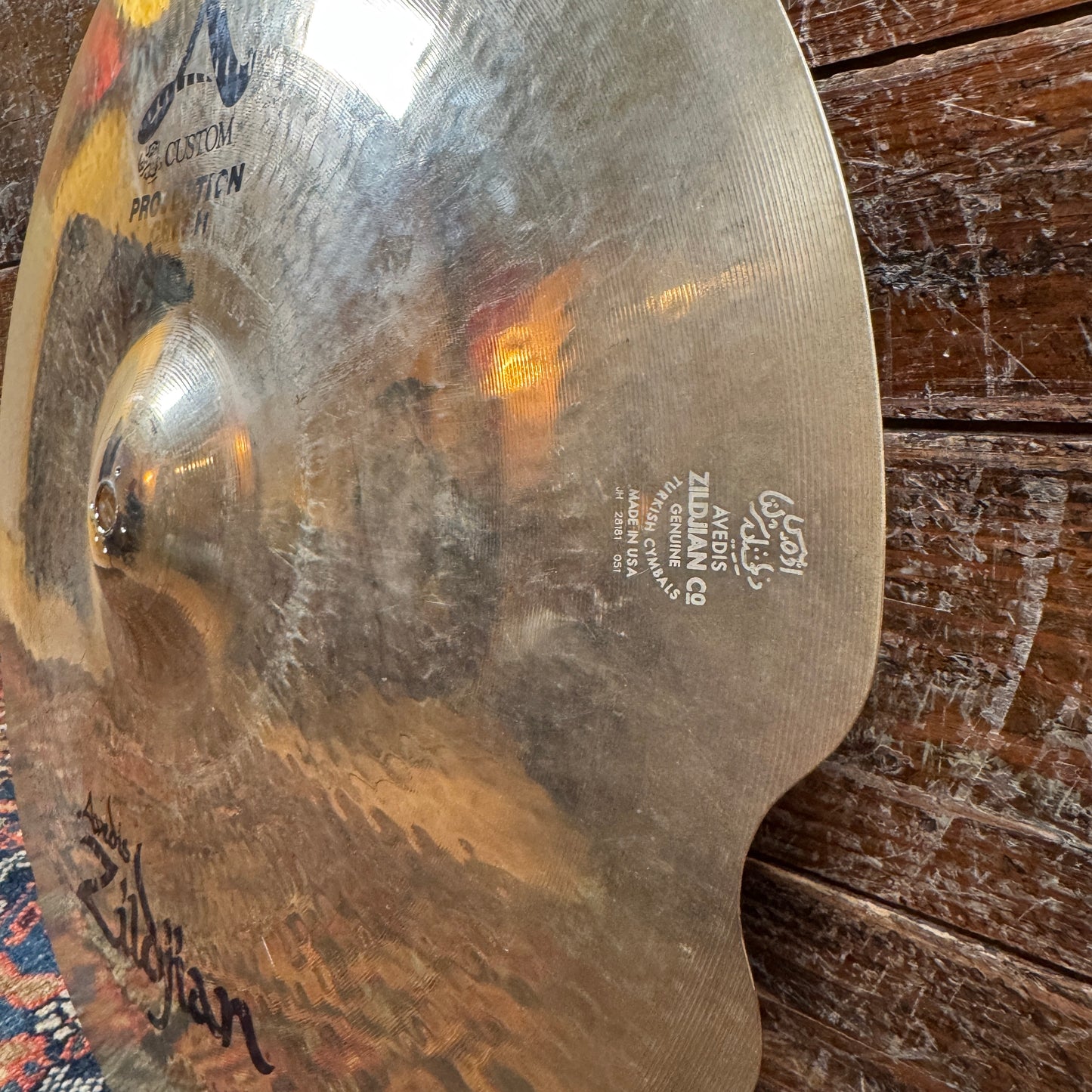 17" Zildjian A Custom Projection Crash Cymbal 1233g Repaired *Video Demo*