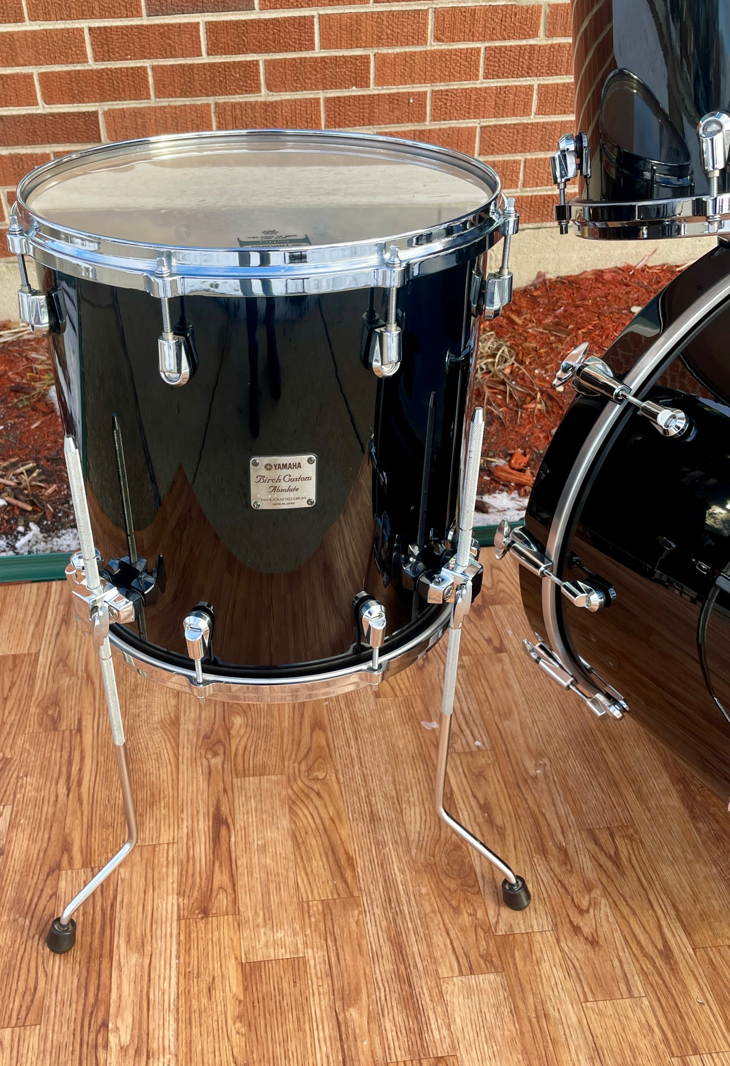 2003 Yamaha Birch Custom Absolute Nouveau Drum Set Piano Black MIJ 22/10/12/14