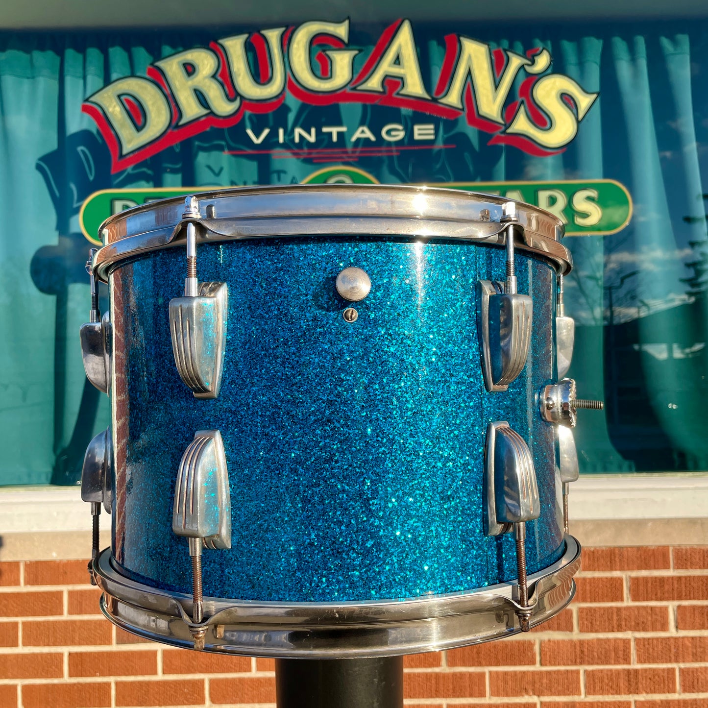 1957 WFL Ludwig Super Classic 9x13 Tom Drum Blue Sparkle