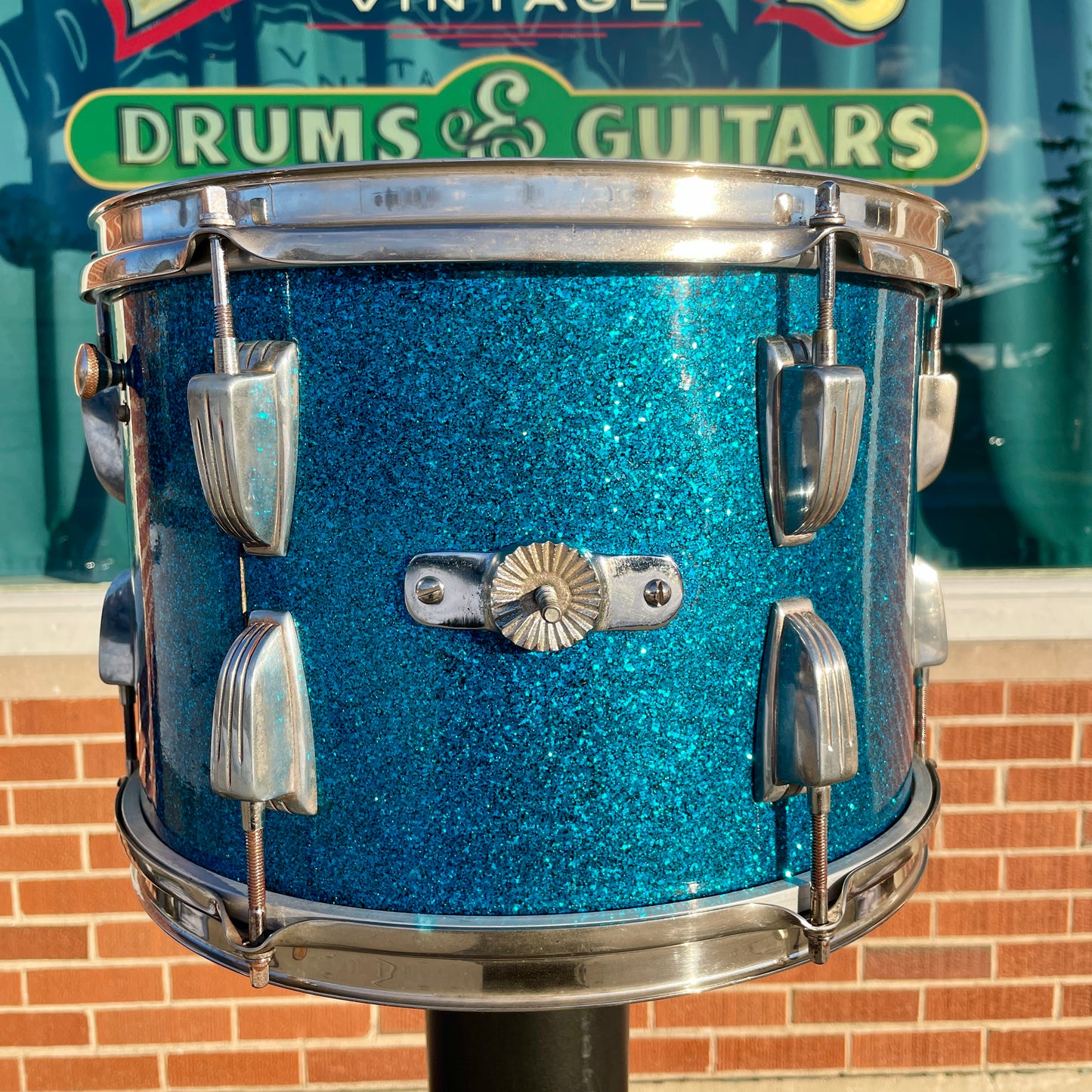 1957 WFL Ludwig Super Classic 9x13 Tom Drum Blue Sparkle