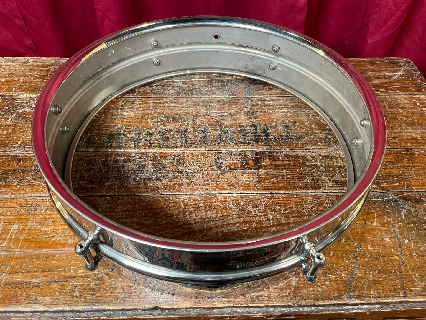 1920s Ludwig Universal 4x15 Snare Drum No. 14 2pc Brass Shell NOB