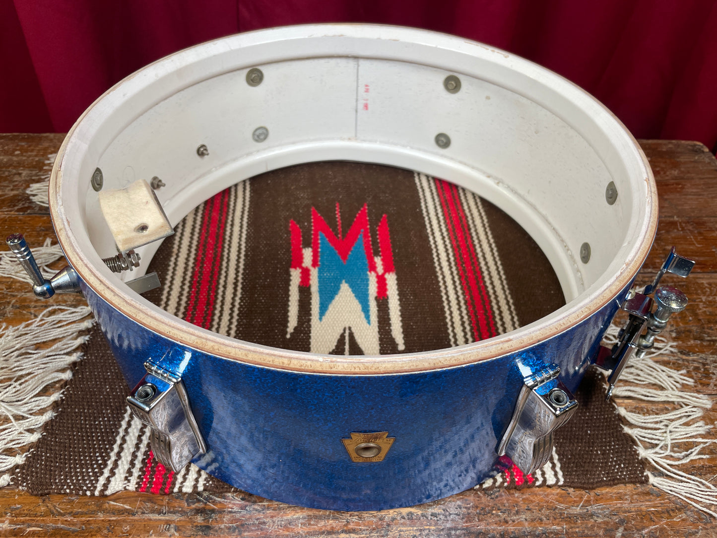 1965 Ludwig 5x14 Pioneer Snare Drum No. 491 Blue Sparkle