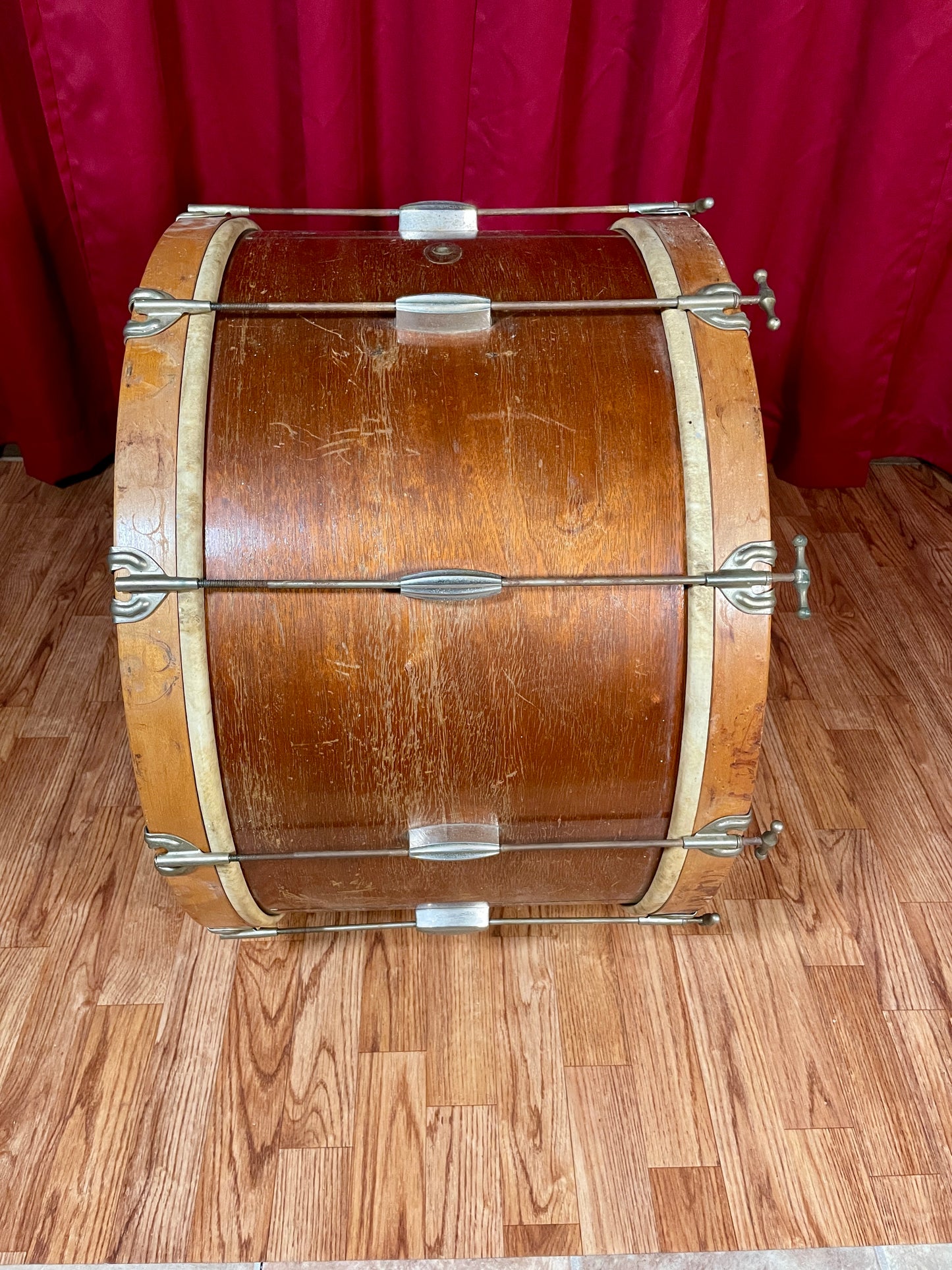 1950-1953 Slingerland 14x24 Artist Model Single Tension Bass Drum Mahogany