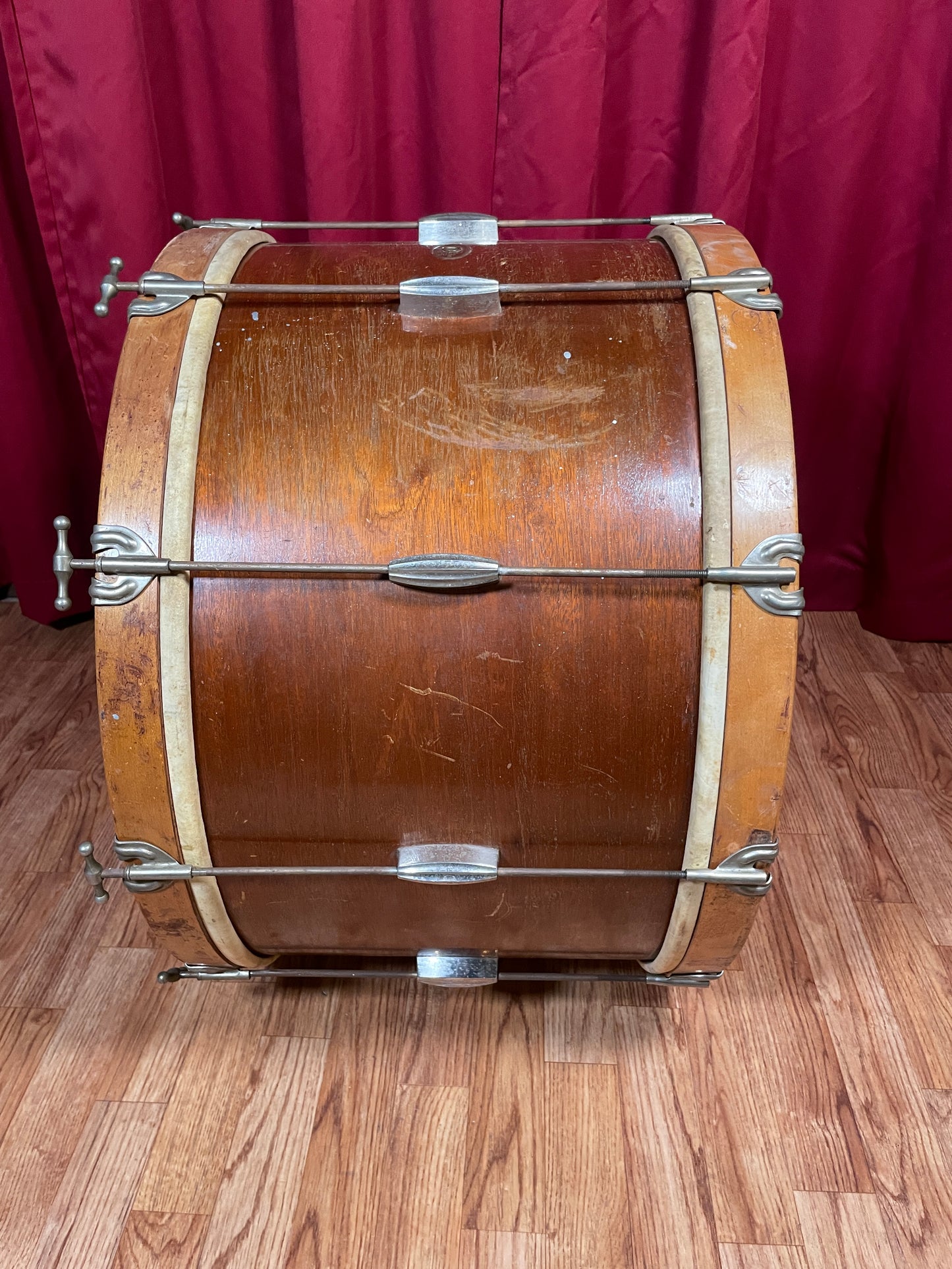 1950-1953 Slingerland 14x24 Artist Model Single Tension Bass Drum Mahogany