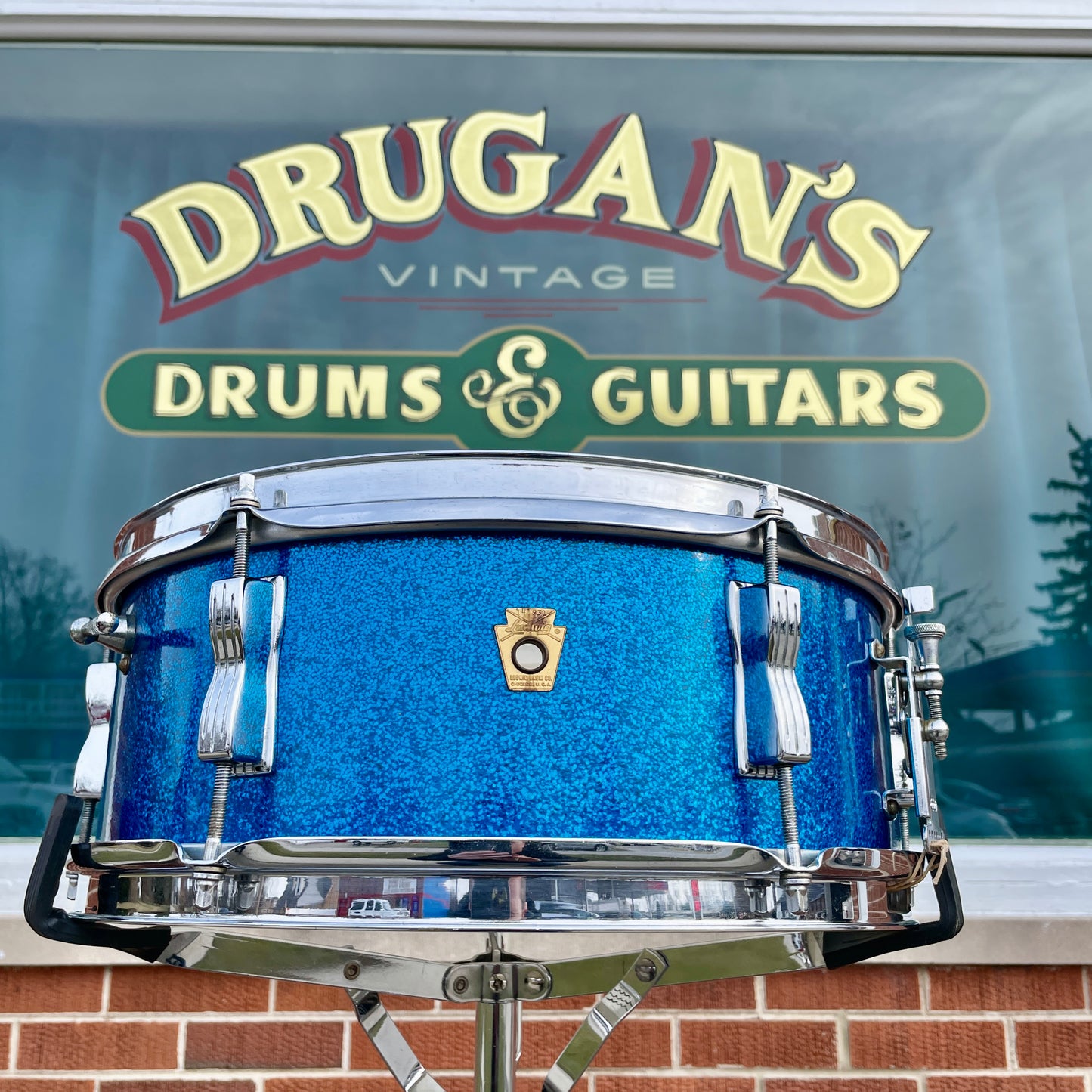 1965 Ludwig 5x14 Pioneer Snare Drum No. 491 Blue Sparkle