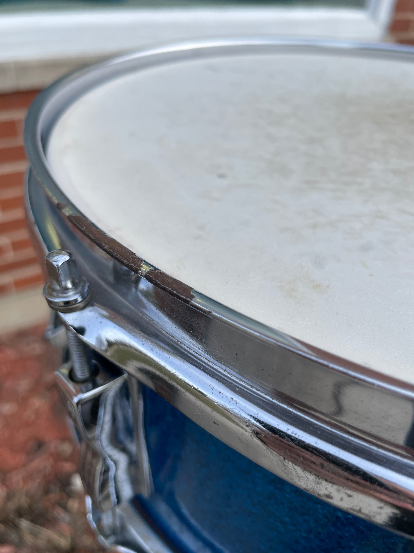 1965 Ludwig 5x14 Pioneer Snare Drum No. 491 Blue Sparkle