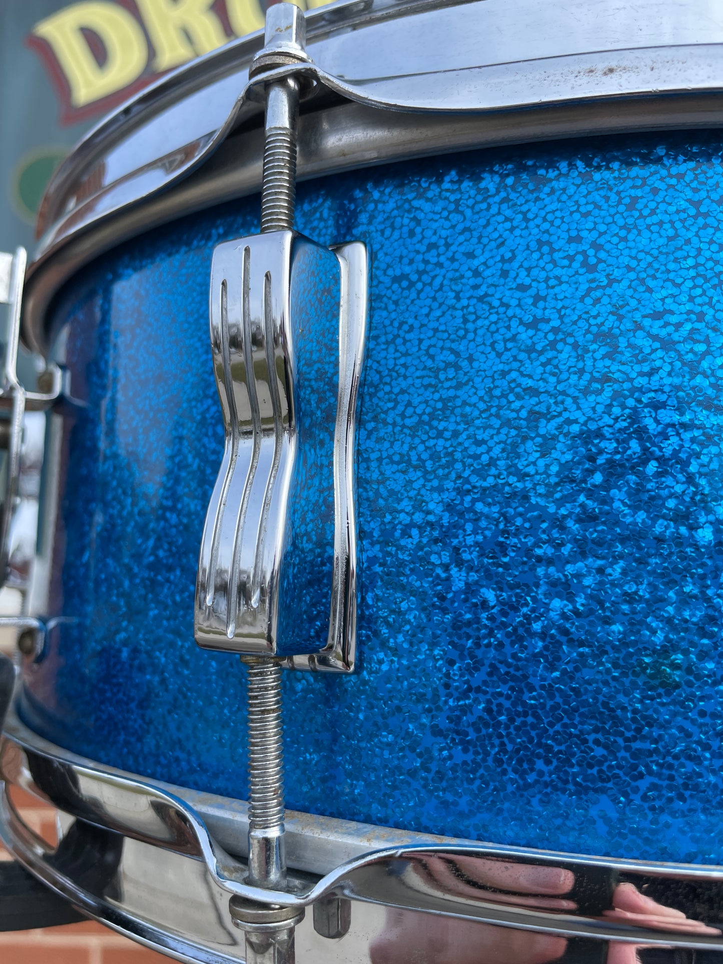 1965 Ludwig 5x14 Pioneer Snare Drum No. 491 Blue Sparkle