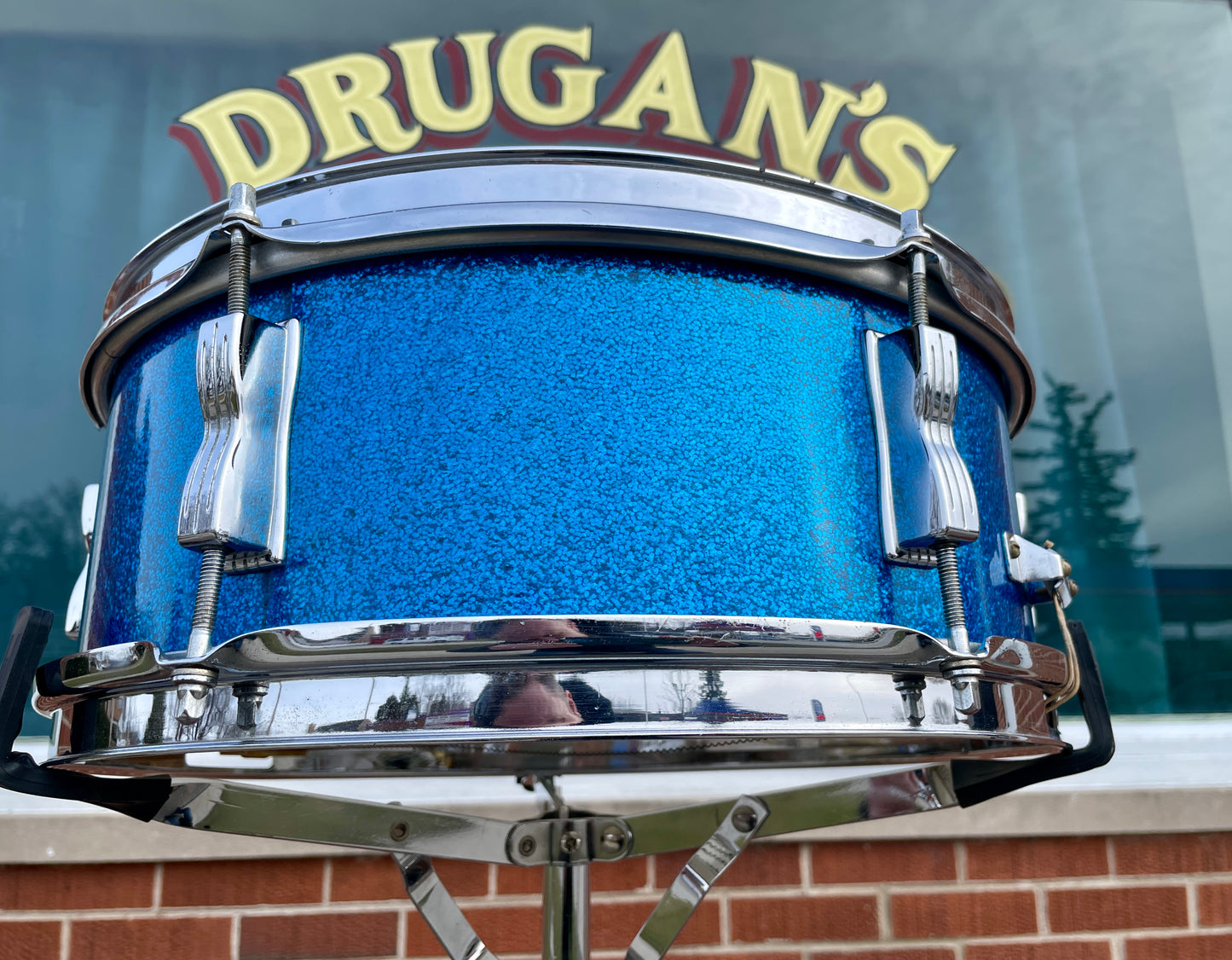 1965 Ludwig 5x14 Pioneer Snare Drum No. 491 Blue Sparkle