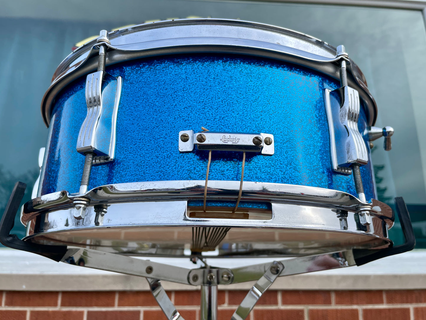 1965 Ludwig 5x14 Pioneer Snare Drum No. 491 Blue Sparkle