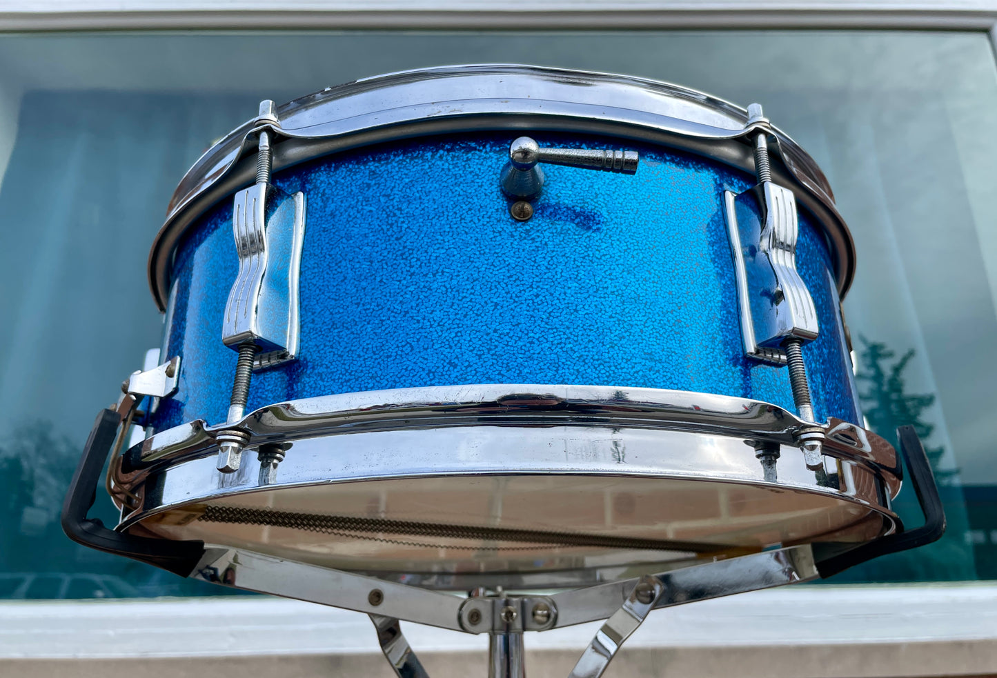 1965 Ludwig 5x14 Pioneer Snare Drum No. 491 Blue Sparkle