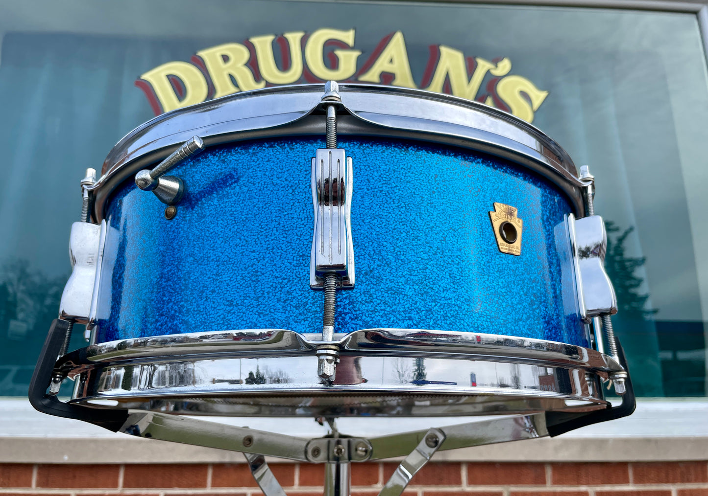 1965 Ludwig 5x14 Pioneer Snare Drum No. 491 Blue Sparkle