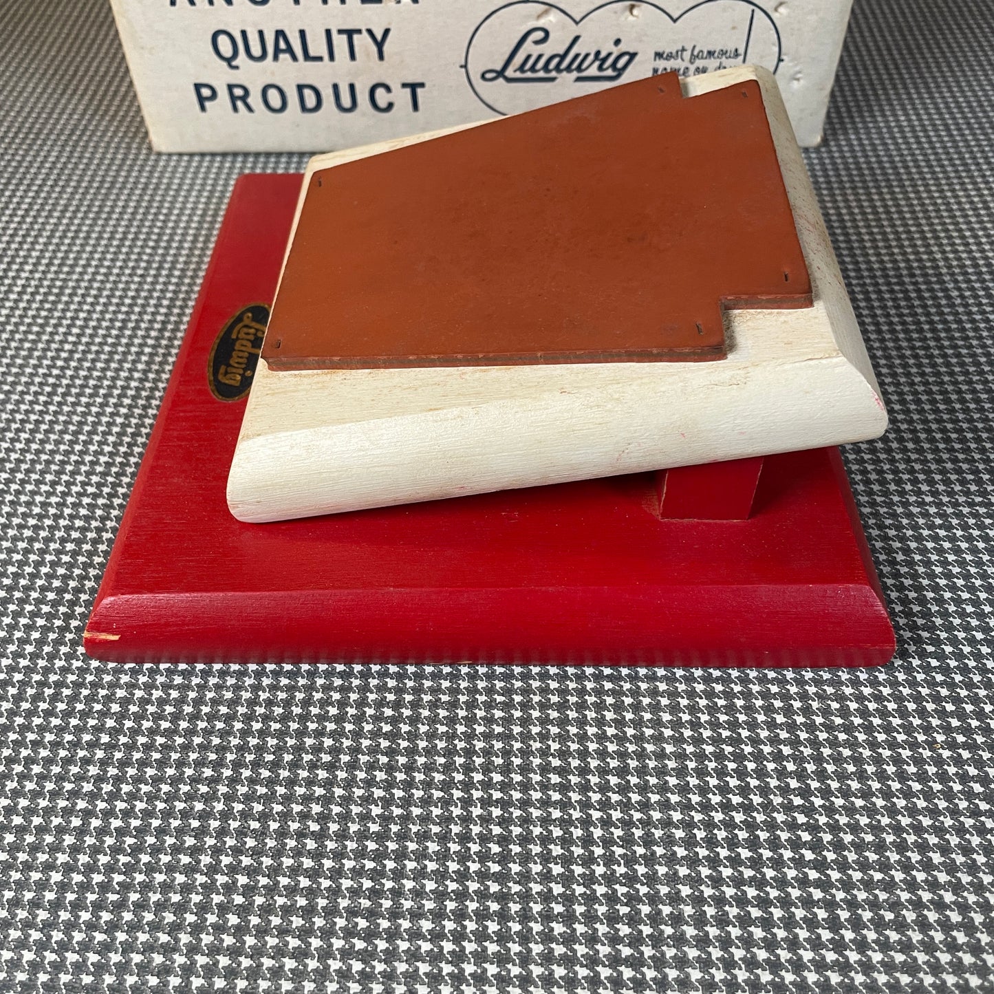 1960s Ludwig No. 356 Light Duty Practice Pad Keystone Rubber w/ Original Box