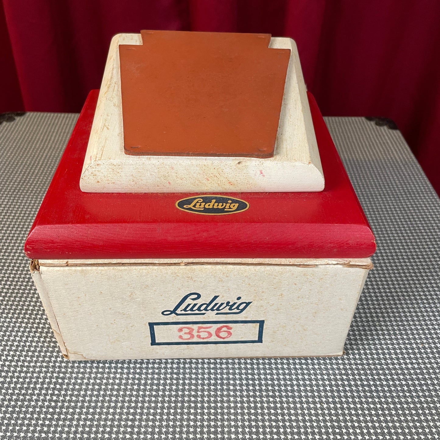 1960s Ludwig No. 356 Light Duty Practice Pad Keystone Rubber w/ Original Box