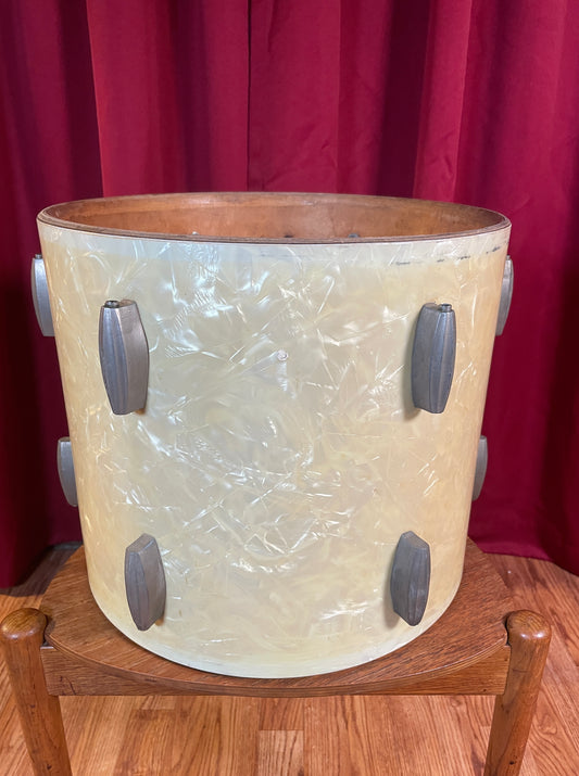 1940s Slingerland Radio King 12x14 Tom Drum Shell White Marine Pearl